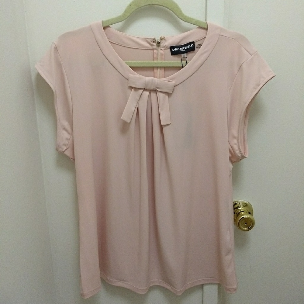 Karl Lagerfeld NWT pink top with bow detail